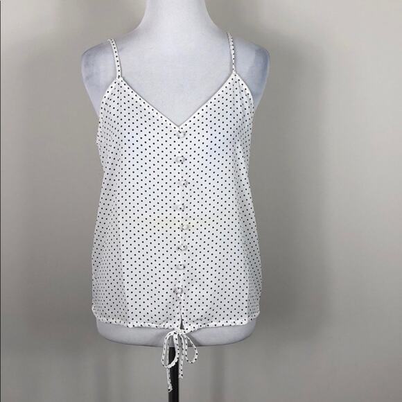 Hippie Rose Top Polka Dot V Neck Faux Button - Picture 3 of 7